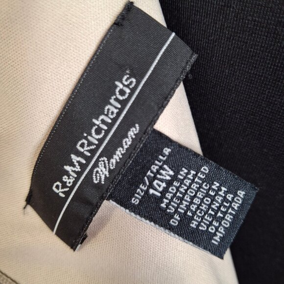 R&M Richards PLUS 14W EMPIRE Stretch Lace Satin Cocktail Party Dress Champagne - Picture 9 of 16